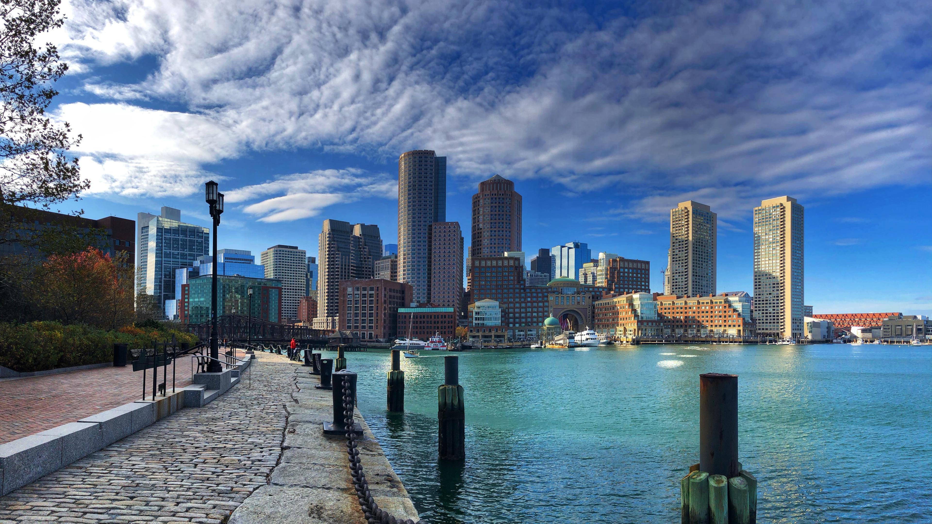 视图的波士顿海港。