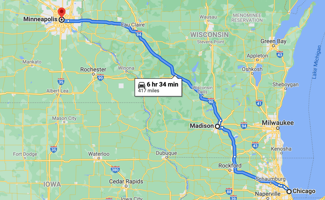 travel from chicago to minneapolis