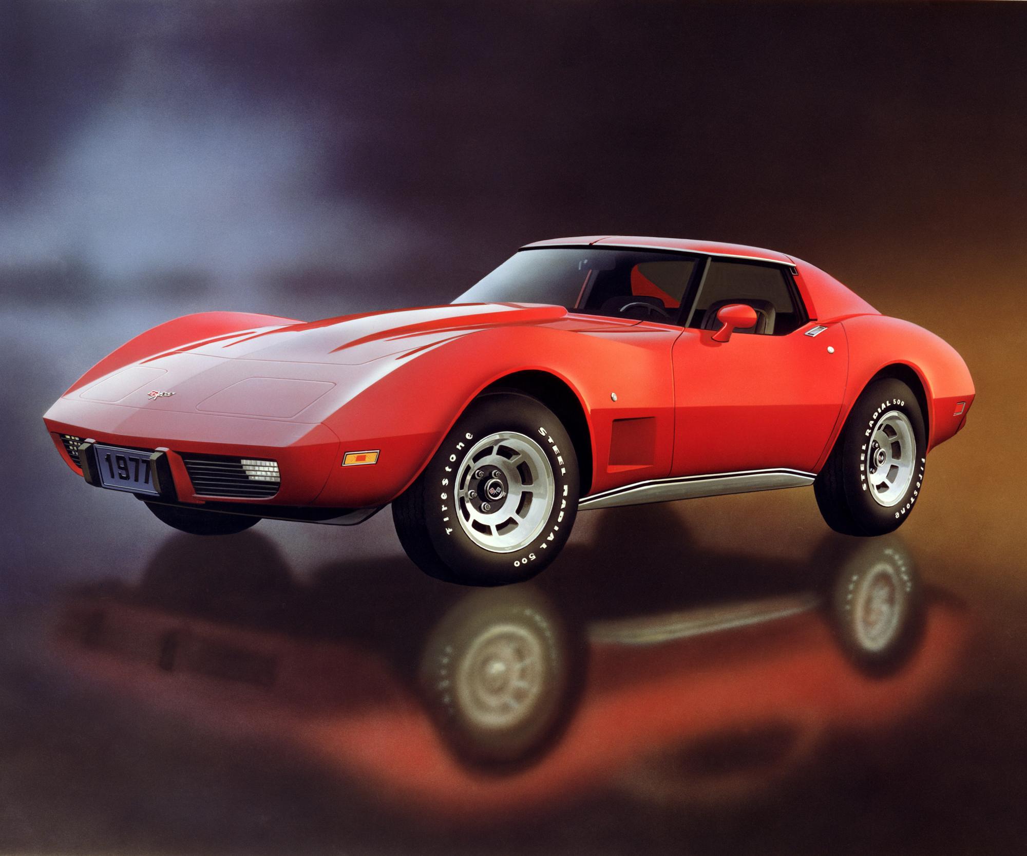 Featuring a T-top exclusive to third-generation models, the 1977 red Corvette is an American treasure.
