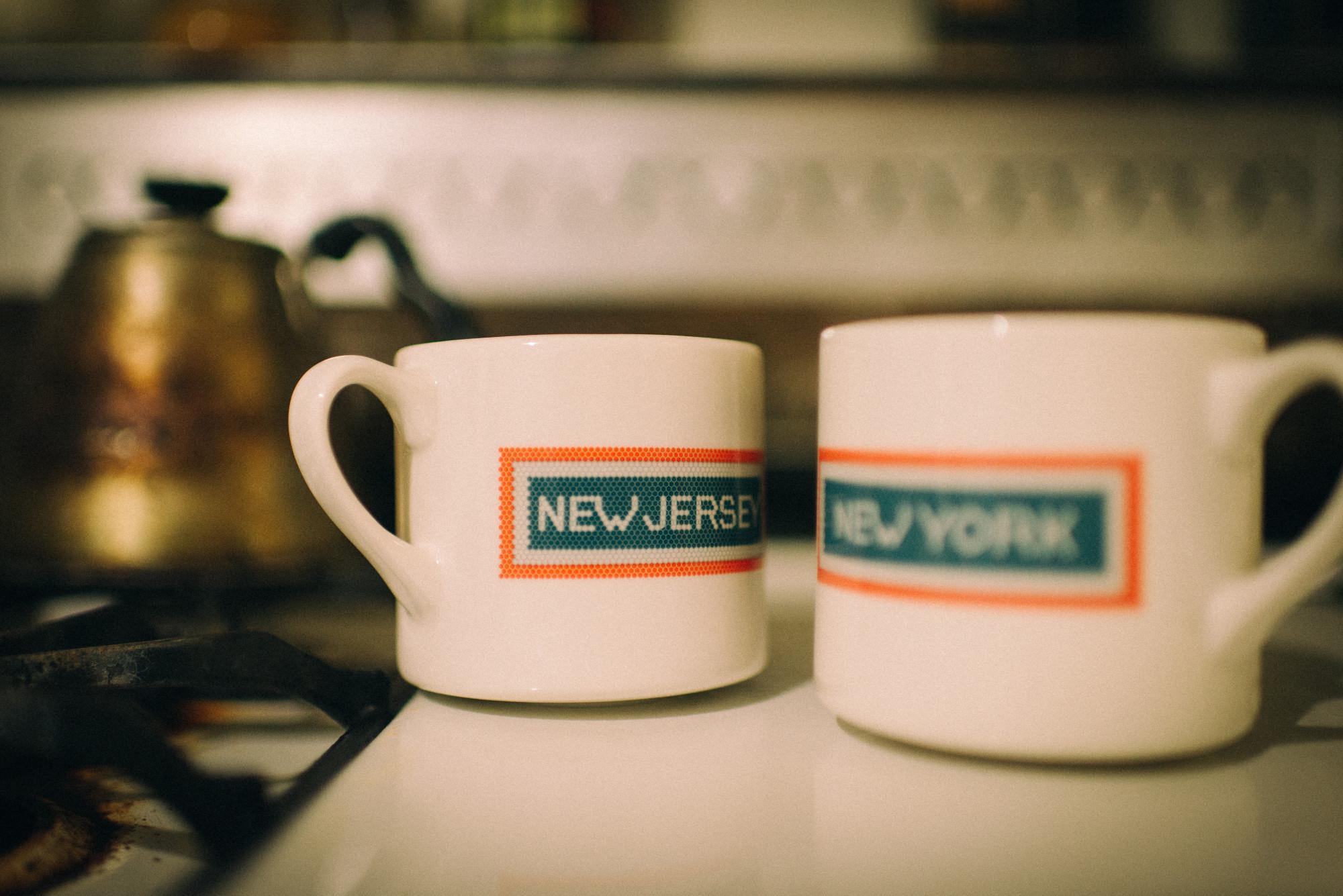 新泽西和纽约的咖啡杯