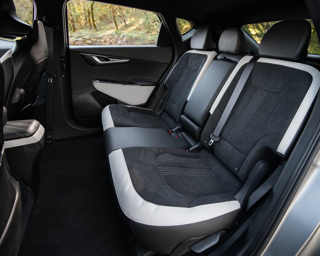 The spacious back seat of the 2022 Kia EV6