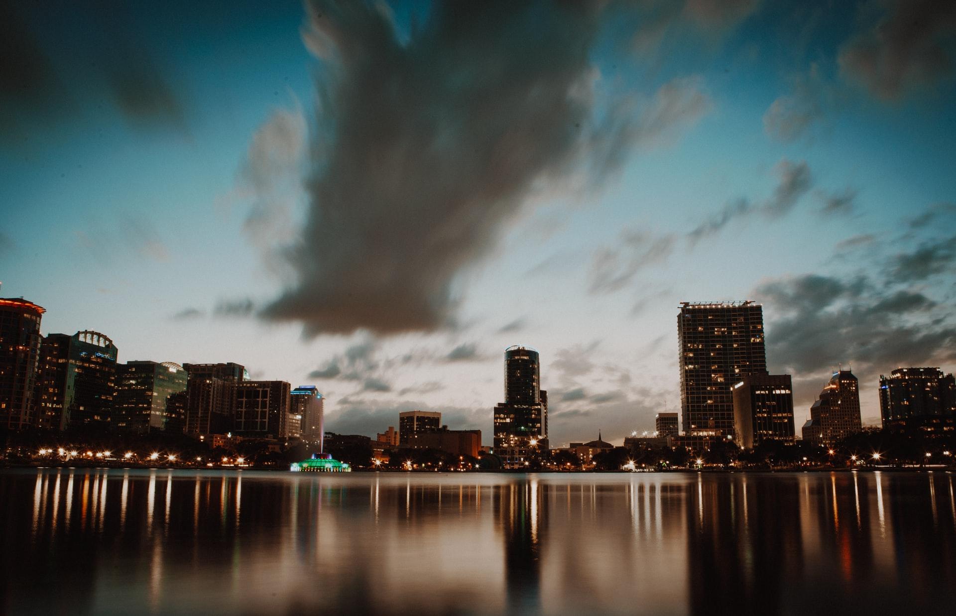 City of Orlando at twilight