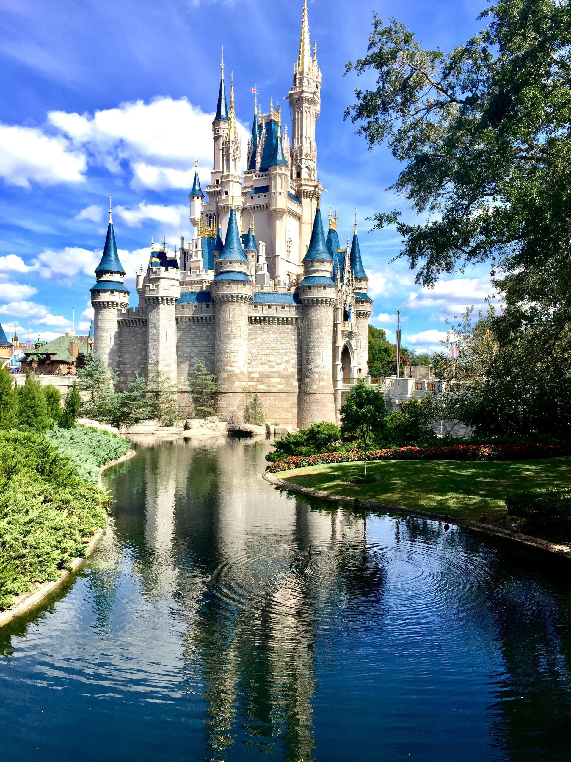 View of Disney castle on a clear summer day