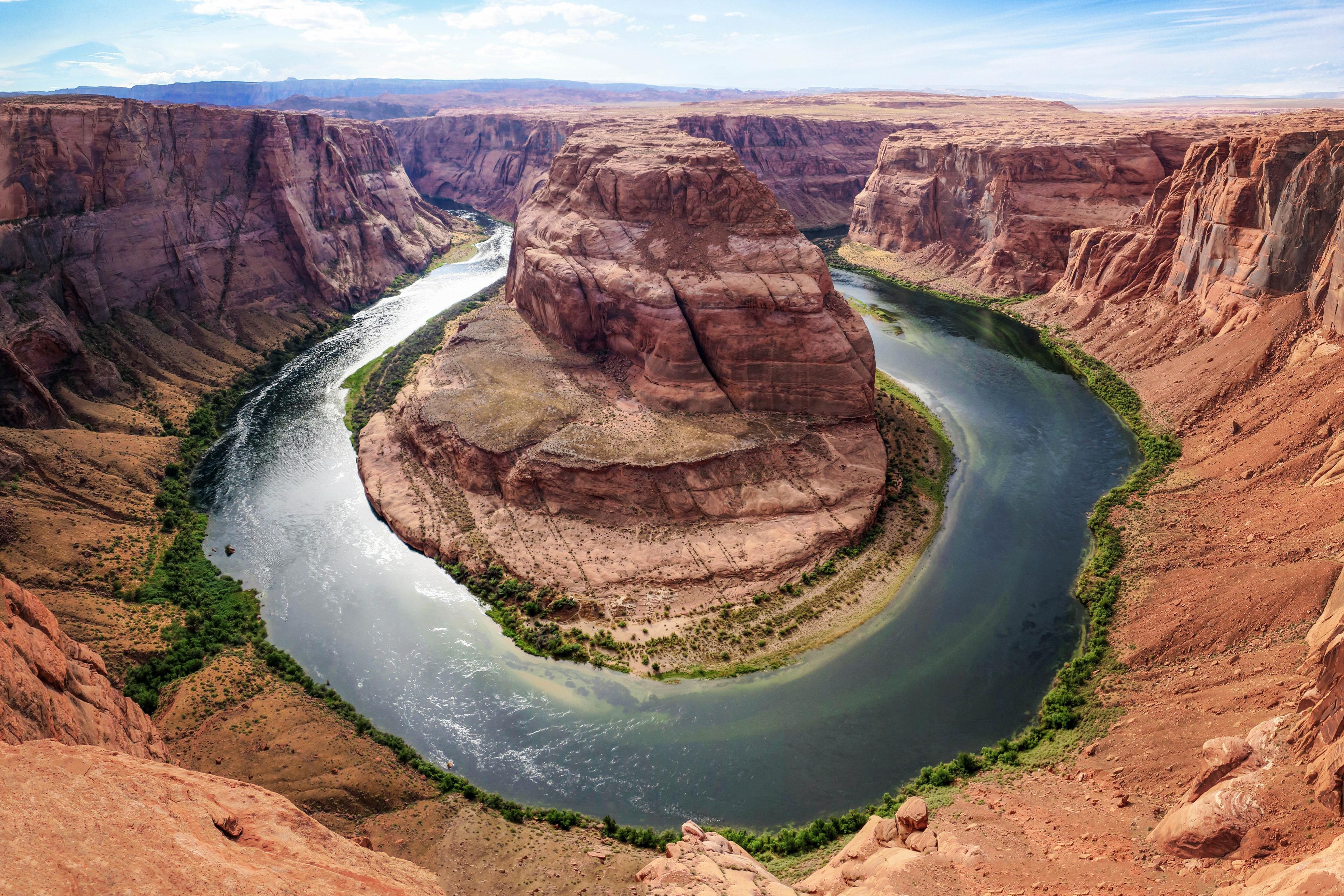 The Horseshoe Bend is part of the Eastern section of the Grand Canyon