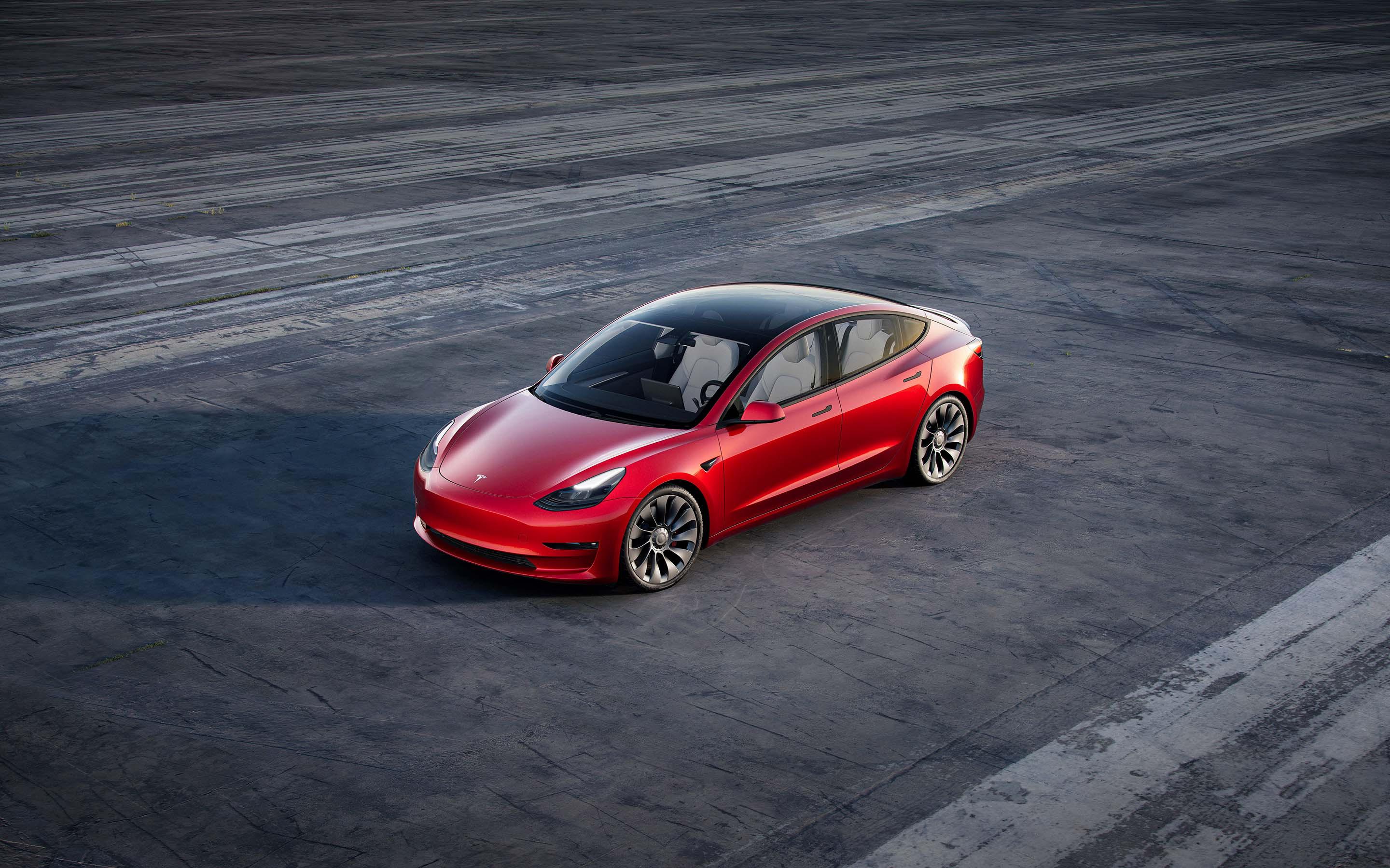 Red Tesla Model 3