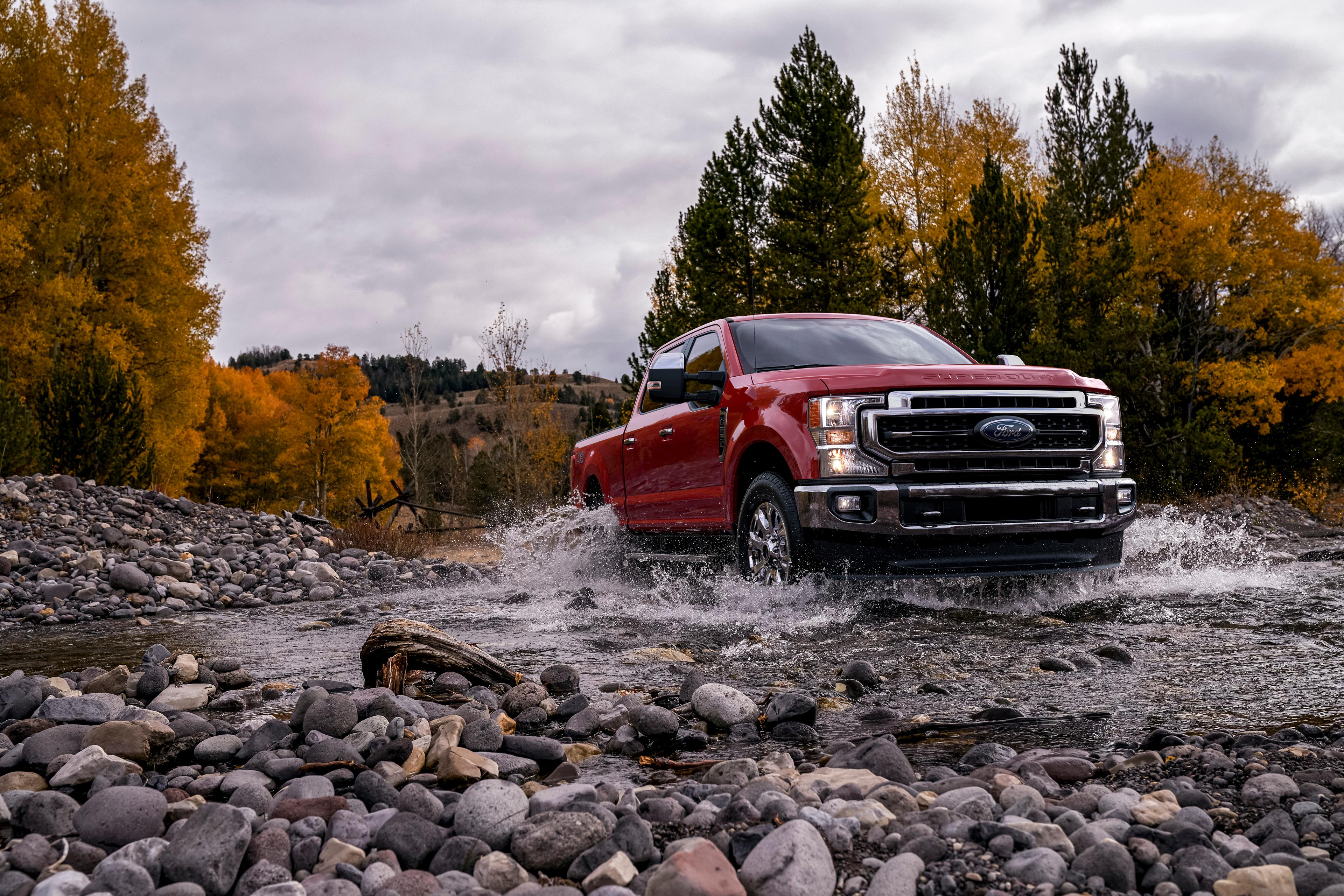 Image of a red F-250 courtesy of Ford.