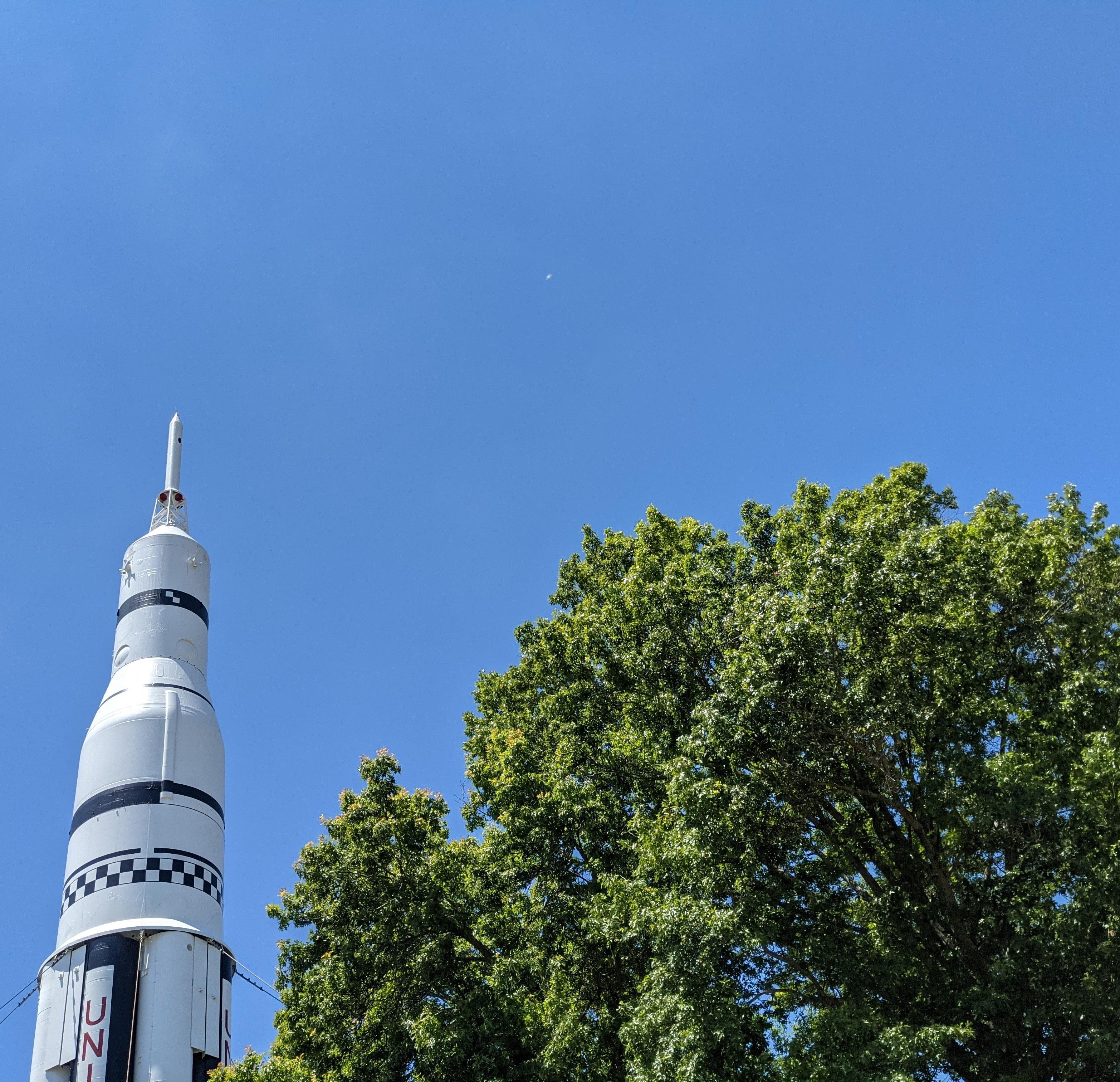 View of the Space and Rocket Center in Huntsville, Alabama.