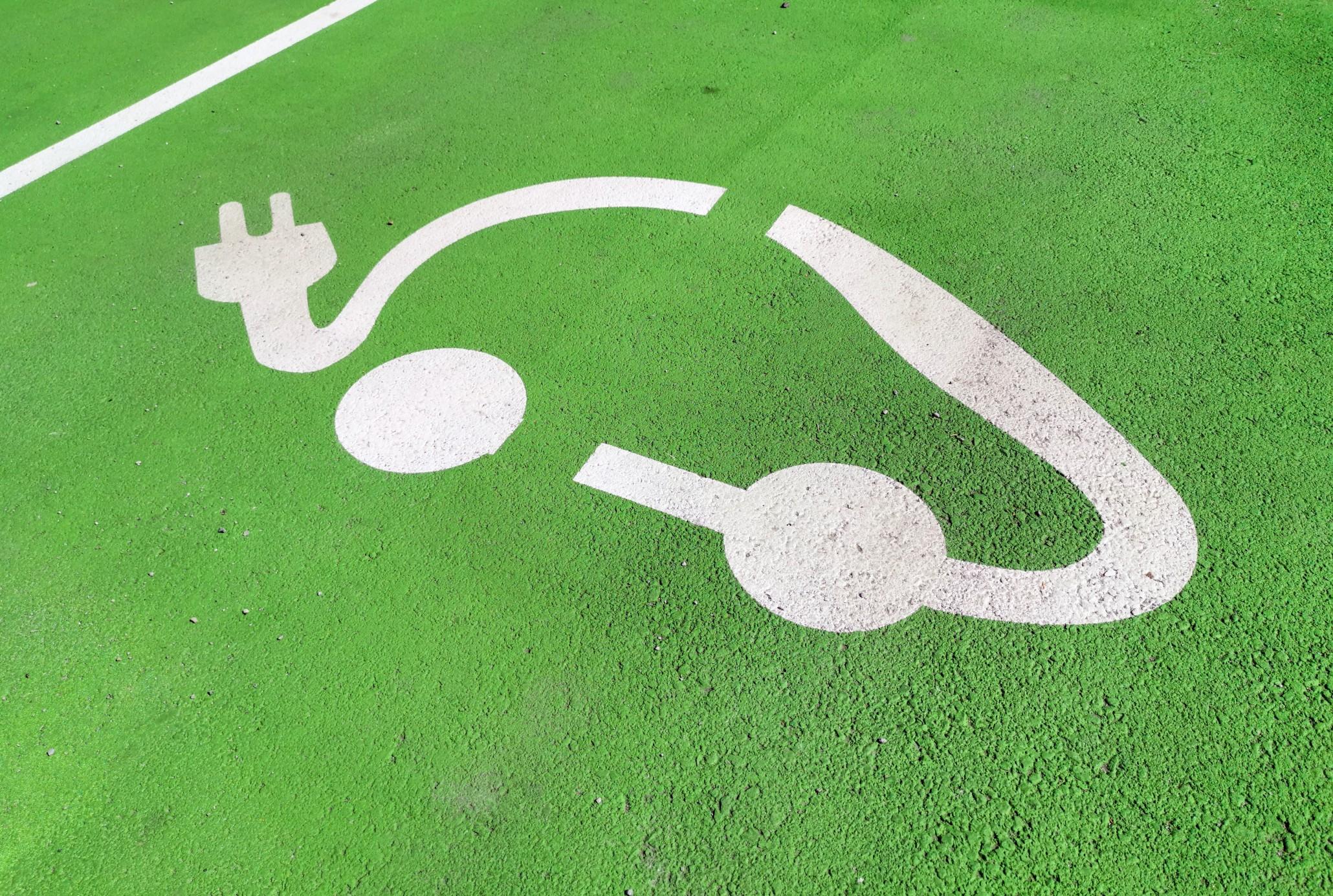EV charging mark on ground