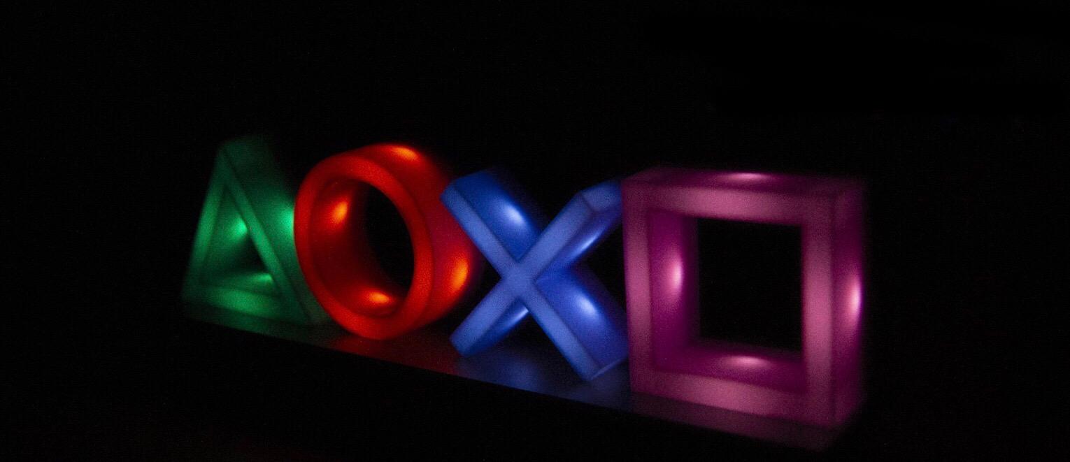 PlayStation logo in neon