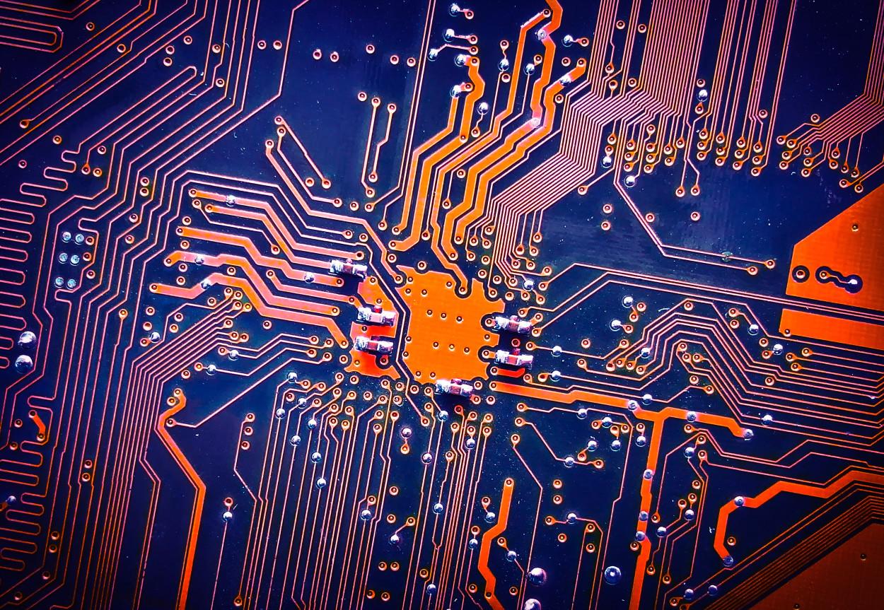 close up of computer chip