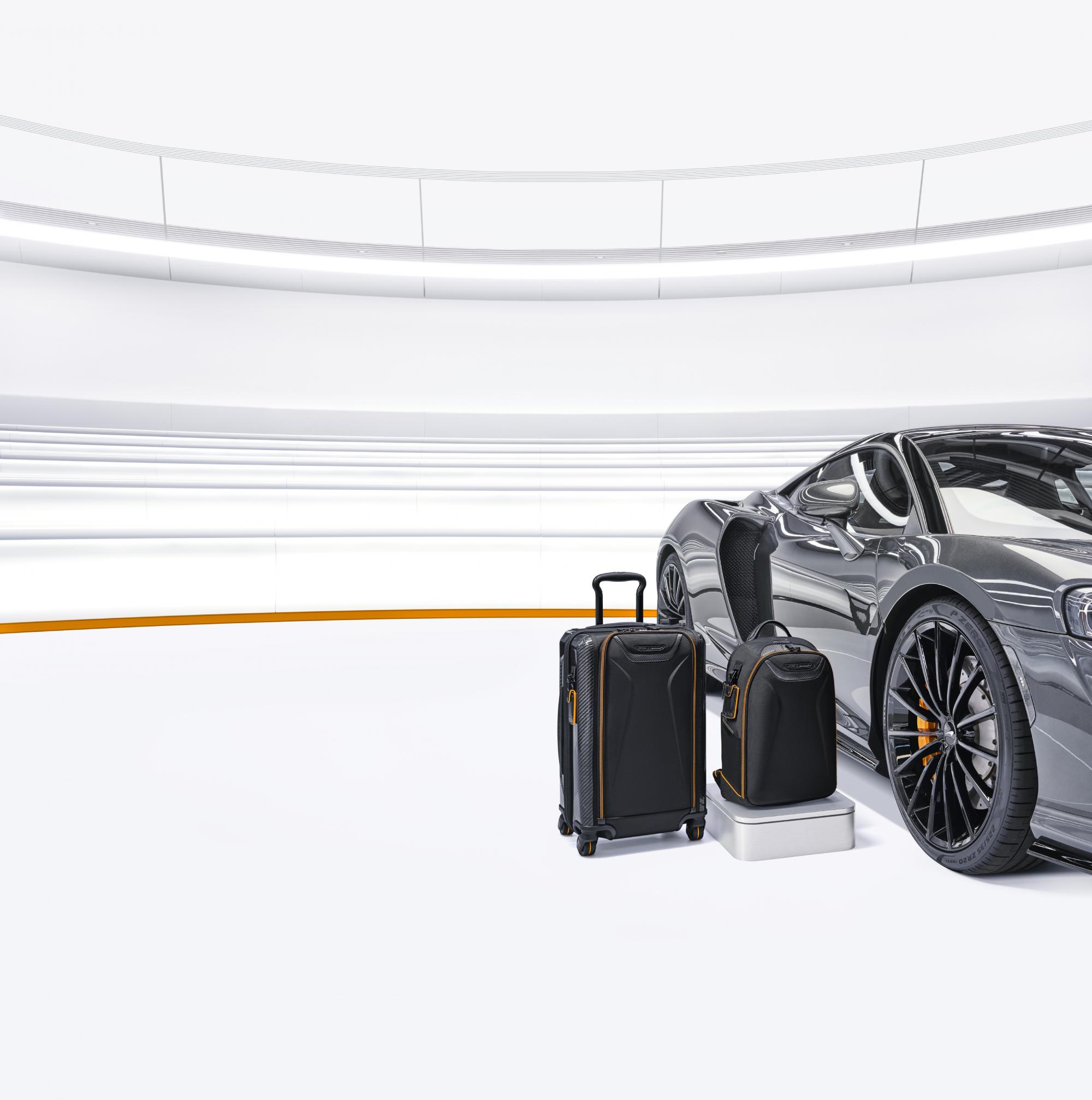 McLaren has endeavored beyond luxury cars into high-end luggage with their TUMI collaboration.