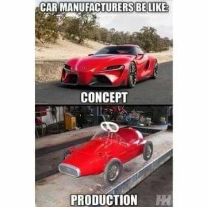 Concept to production car meme