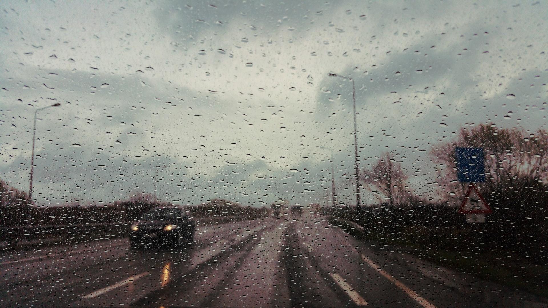 Stormy autumn weather creates dangerous driving conditions.