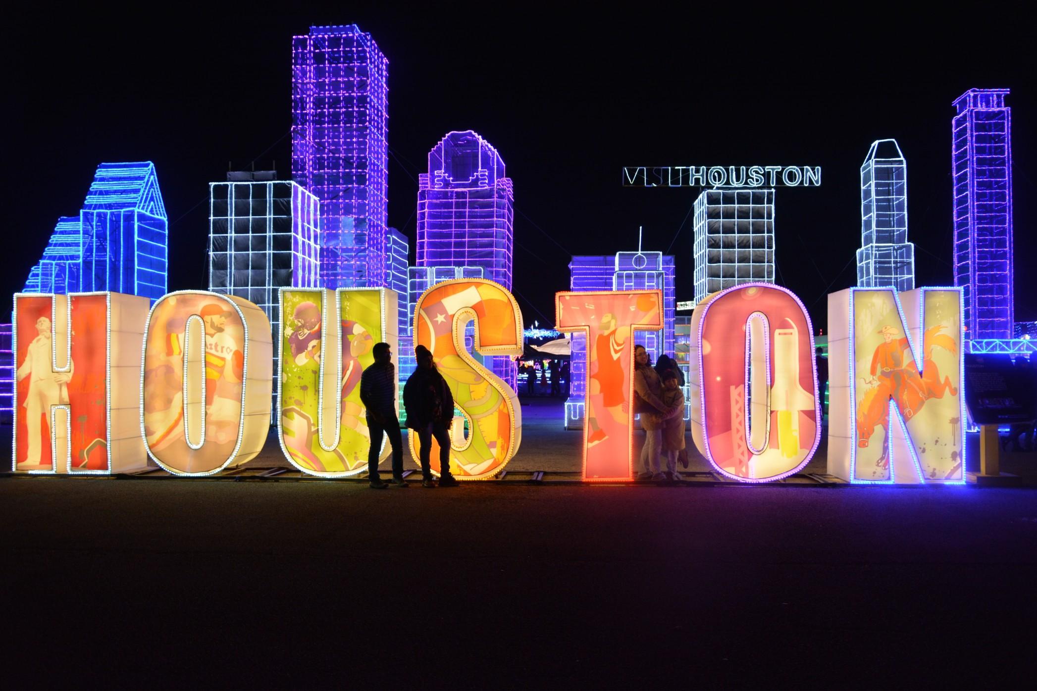 A light show in Houston, TX