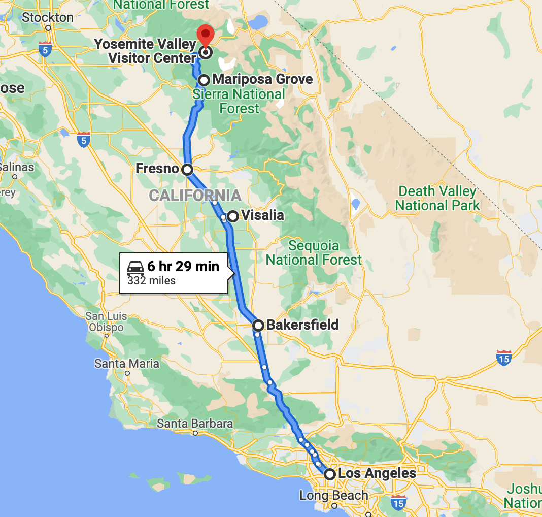 Los Angeles to Yosemite