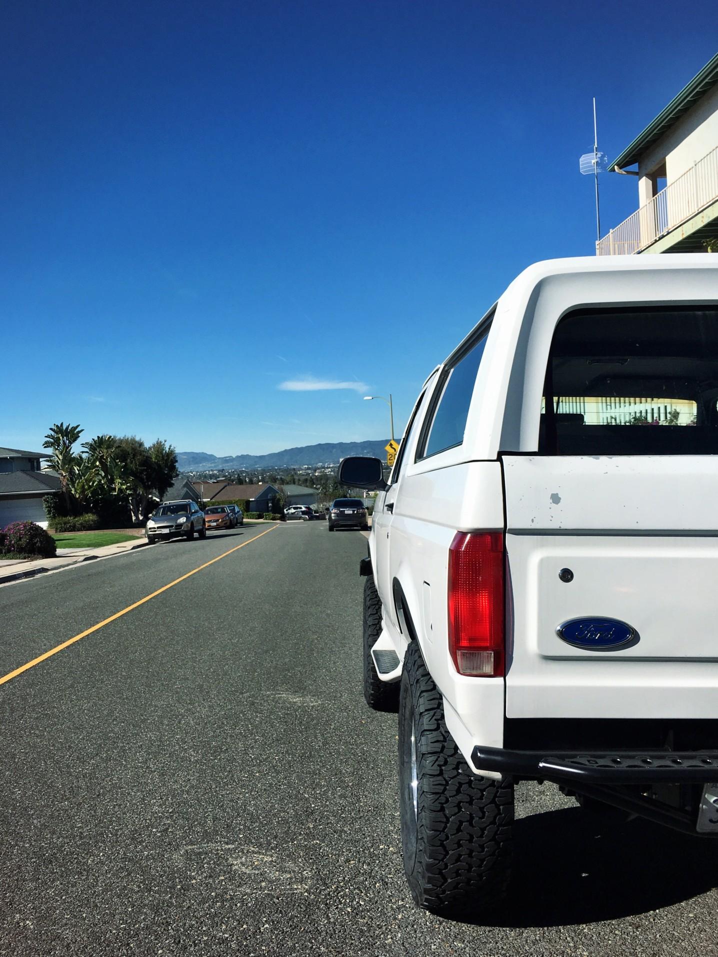 A white Ford Bronco carries a lot of associations with it.