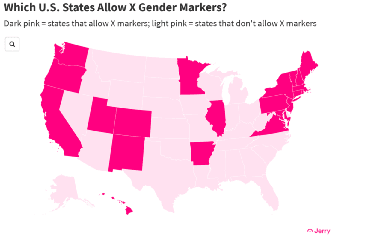 Which U.S. States Allow X Gender Markers?
