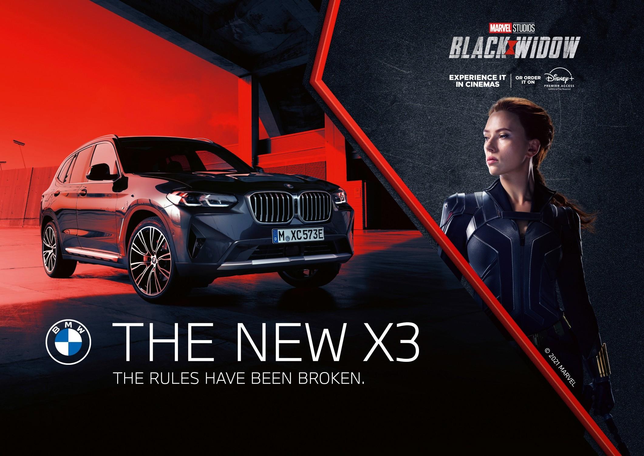 The BMW X3 will be featured in Black Widow.