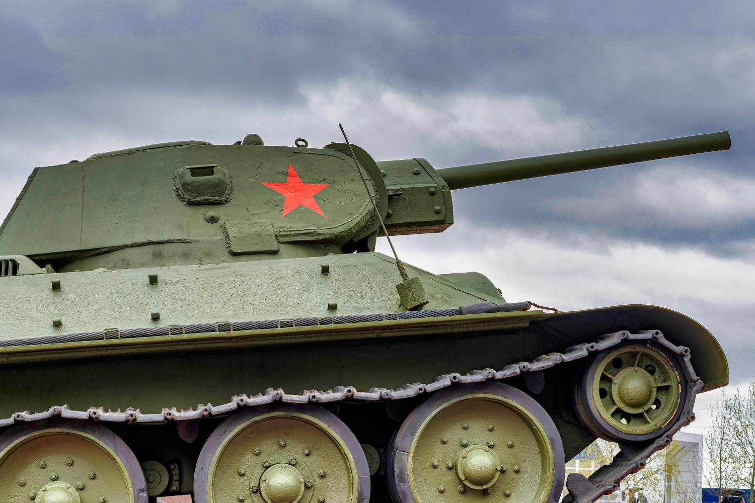 A Soviet tank T-34 from the World War II period.