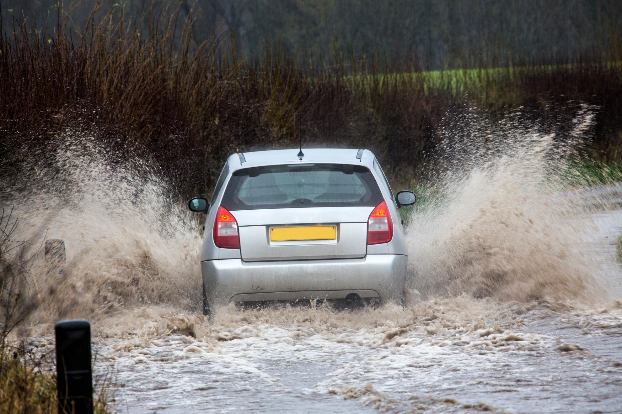 Car damage is especially common during a storm when there is severe flooding.