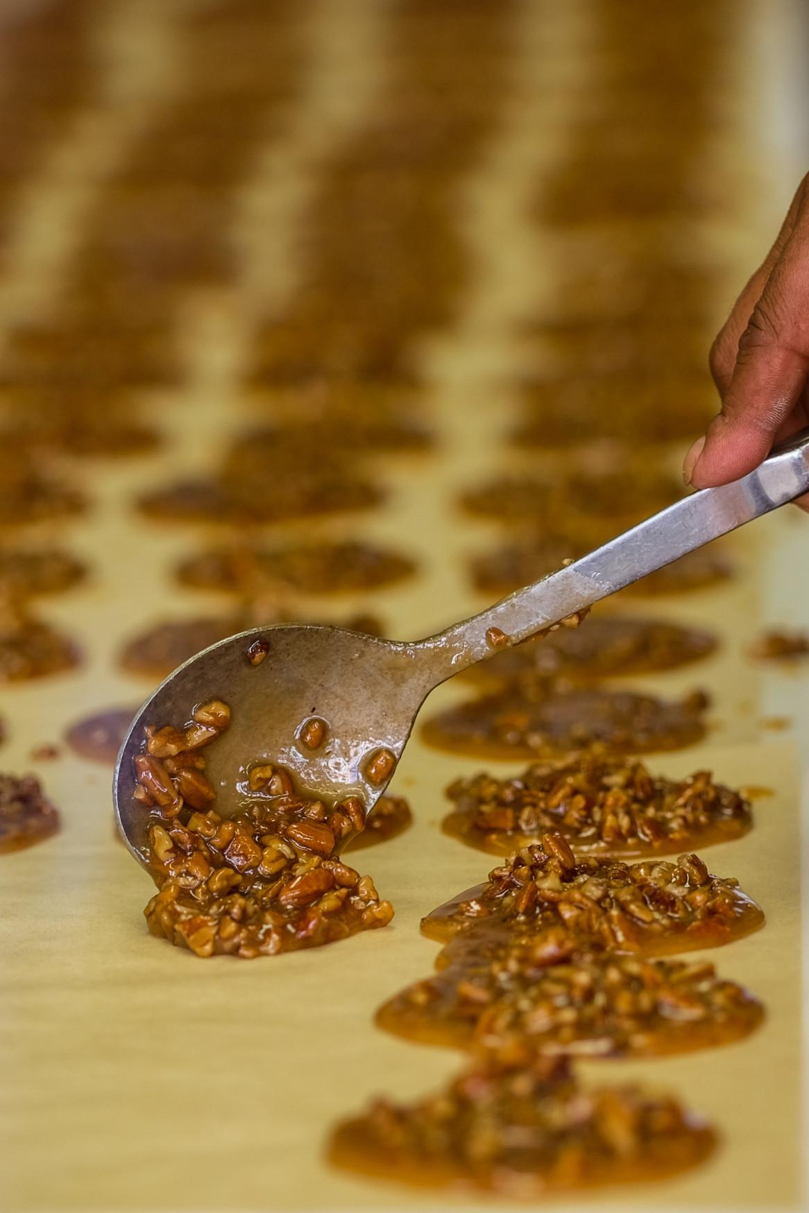 Praline's are grinded nuts boiled in sugar