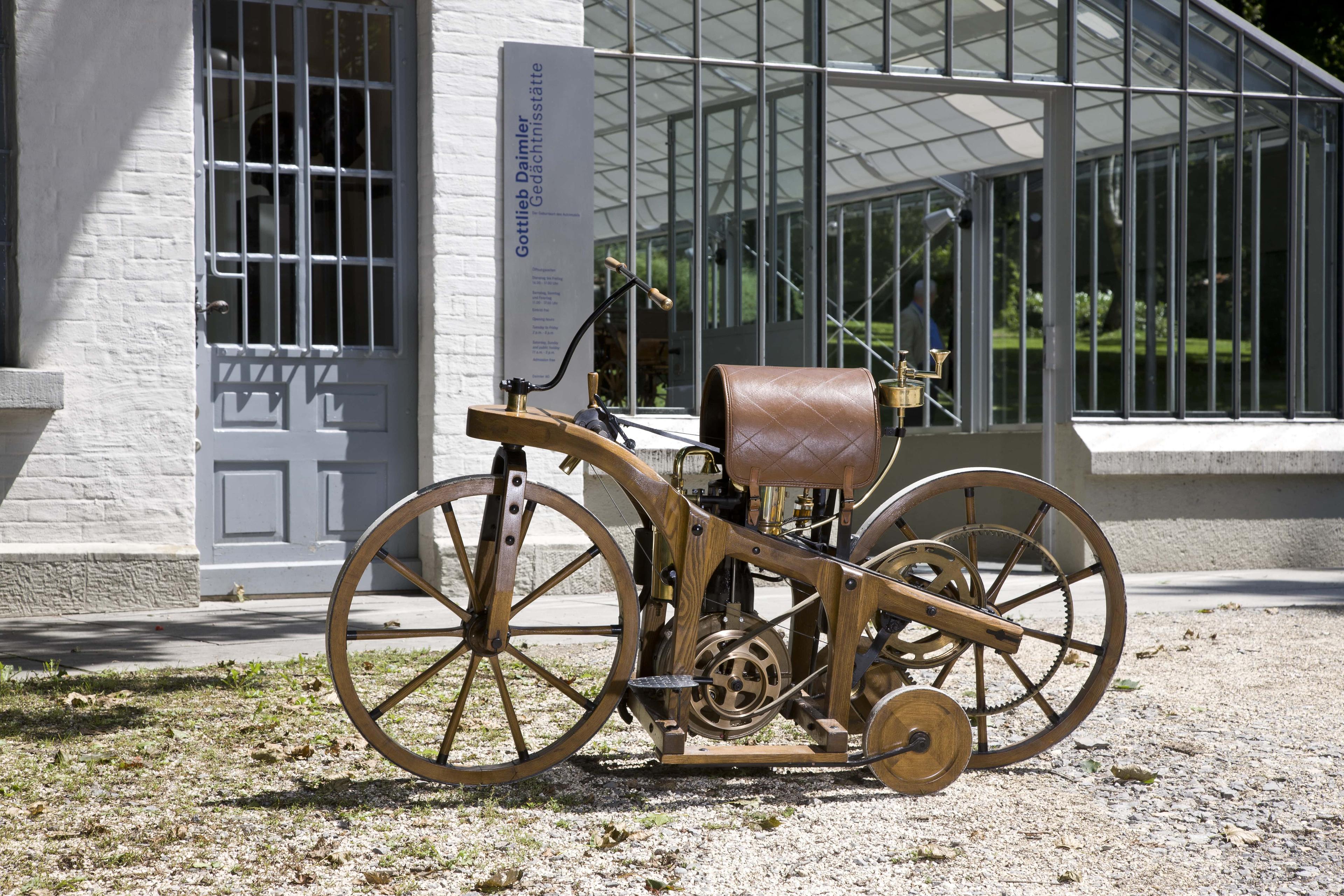 Daimler and Maybach produced the world’s first motorcycle.