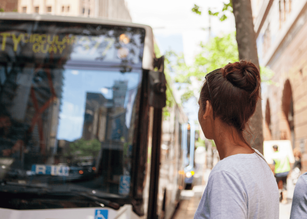 Woman and Bus